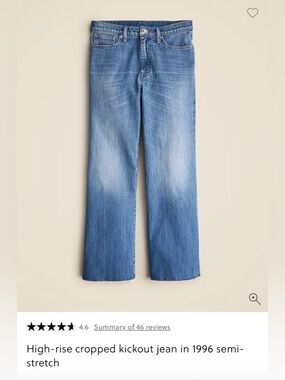 J. Crew Women's ‘96 Kick Out Light Blue Cropped Straight Jeans